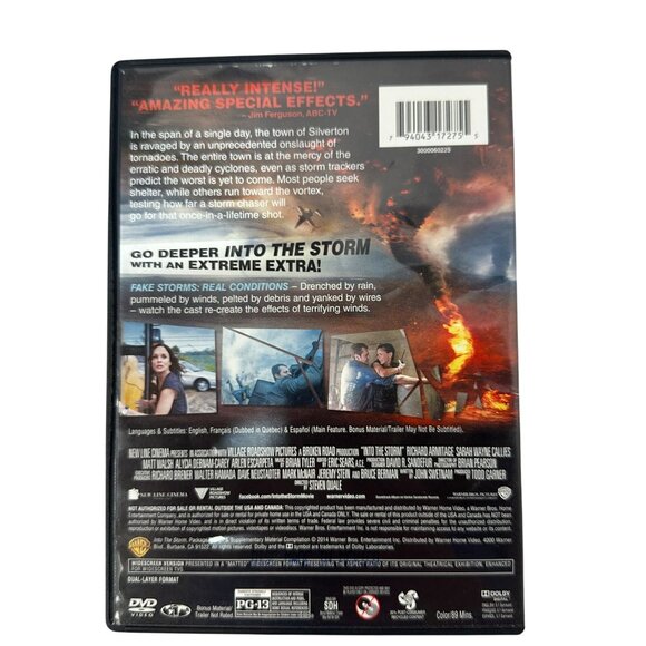 Into The Storm 2014 Richard Armitage Rated PG13 Warner Bros DVD Extreme Weather - Picture 2 of 6